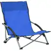 Image de vidaXL Chaises de plage pliantes 2 pcs. Bleu Tissu