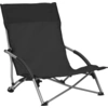 Image de vidaXL Chaises de plage pliantes 2 pcs. noir tissu