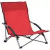 Image de vidaXL Chaises de plage pliantes 2 pcs. Tissu rouge