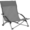 Image de vidaXL Chaises de plage pliantes 2 pcs. Gris Tissu