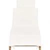 Image de vidaXL Bain de soleil pliable avec revêtement blanc crème en teck massif