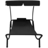 Image de vidaXL Chaise longue avec toit solaire & coussin Noir