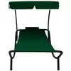 Image de vidaXL Chaise longue avec toit solaire & coussin vert