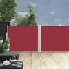 Image de vidaXL Marquise latérale extensible 140x1200 cm rouge