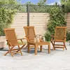 Image de vidaXL Chaises de jardin 3 pcs. Bois massif teck