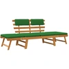 Image de vidaXL Banc de jardin avec coussins 2-en-1 190 cm bois massif acacia