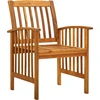 Image de vidaXL Chaises de jardin 3 pièces avec coussins en bois massif d'acacia