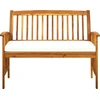Image de vidaXL Banc de jardin avec coussins 119 cm Bois massif acacia