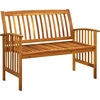Image de vidaXL Banc de jardin avec coussins 119 cm Bois massif acacia