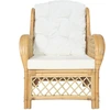 Image de vidaXL Fauteuil avec coussin Rotin naturel et lin