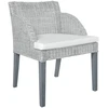 Image de vidaXL Chaise de salle à manger avec coussin 2 pcs. Gris Naturel Rotin