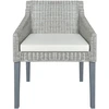 Image de vidaXL Chaise de salle à manger avec coussin Gris Naturel Rotin