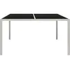 Image de vidaXL Table de jardin 130x130x72 cm Gris Acier et verre