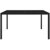 Image de vidaXL Table de jardin 130x130x72 cm noir acier et verre