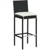 Image de vidaXL Tabouret de bar de jardin avec coussin 2 pcs. noir Poly rotin