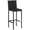 Image de vidaXL Tabouret de bar de jardin avec coussins 4 pcs. noir Poly rotin