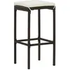 Image de vidaXL Tabouret de bar avec coussin 3 pcs. rotin poly marron
