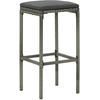 Image de vidaXL Tabouret de bar avec coussin 3 pcs. Gris Poly rotin
