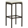 Image de vidaXL Tabouret de bar avec coussin 4 pcs. rotin poly marron