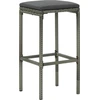 Image de vidaXL Tabouret de bar avec coussins 4 pcs. Gris Poly rotin