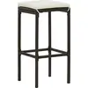 Image de vidaXL Tabouret de bar avec coussin 6 pcs. Marron Poly rotin