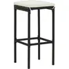 Image de vidaXL Tabouret de bar avec coussin 6 pcs. noir poly rotin