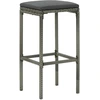 Image de vidaXL Tabouret de bar avec coussin 6 pcs. Gris Poly rotin