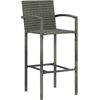 Image de vidaXL Tabouret de bar 2 pcs. Gris Poly rotin
