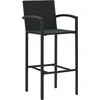 Image de vidaXL Tabouret de bar 4 pcs. noir poly rotin