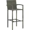 Image de vidaXL Tabouret de bar 4 pcs. Gris Poly rotin