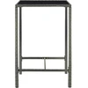 Image de vidaXL Table de bar de jardin Gris 70x70x110 cm Poly rotin et verre