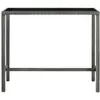 Image de vidaXL Table de bar de jardin Gris 130x60x110 cm Poly rotin et verre
