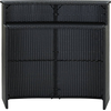 Image de vidaXL Table de bar de jardin noire 120x55x110 cm Poly rotin