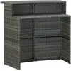 Image de vidaXL Table de bar de jardin Gris 120x55x110 cm Poly rotin