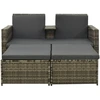 Image de vidaXL Ensemble de salon de jardin 3 pièces avec coussins Poly rotin gris