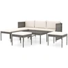 Image de vidaXL Ensemble salon de jardin 6 pièces avec coussins Poly rotin gris