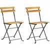 Image de vidaXL Chaises de jardin pliantes 2 pcs. acier et bois massif acacia