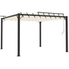 Image de vidaXL Pergola avec toit à lamelles 3x3 m Crème Tissu et aluminium