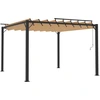 Image de vidaXL Pergola avec toit à lamelles 3x3 m Taupe Tissu et aluminium