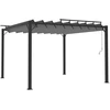 Image de vidaXL Pergola avec toit à lamelles 3x3 m Anthracite Tissu et aluminium