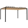 Image de vidaXL Pergola avec toit à lamelles 3x4 m Taupe Tissu et aluminium