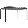 Image de vidaXL Pergola avec toit à lamelles 3x4 m Anthracite Tissu et aluminium