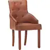 Image de vidaXL Chaises de salle à manger 6 pcs. Marron Véritable cuir de chèvre