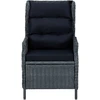 Image de vidaXL Fauteuil de jardin réglable avec coussins Poly rotin gris foncé