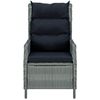 Image de vidaXL Fauteuil de jardin réglable avec coussins Poly rotin gris clair