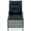Image de vidaXL Fauteuil de jardin ajustable avec repose-pieds Poly rotin gris clair