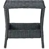 Image de vidaXL Table de jardin gris foncé 45x45x46,5 cm Poly rotin