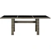 Image de vidaXL Table de jardin marron Poly rotin et verre trempé