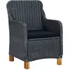 Image de vidaXL Gartenstühle mit Kissen 2 Stk. Poly Rattan Dunkelgrau
