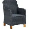 Image de vidaXL Gartenstühle mit Kissen 2 Stk. Poly Rattan Dunkelgrau